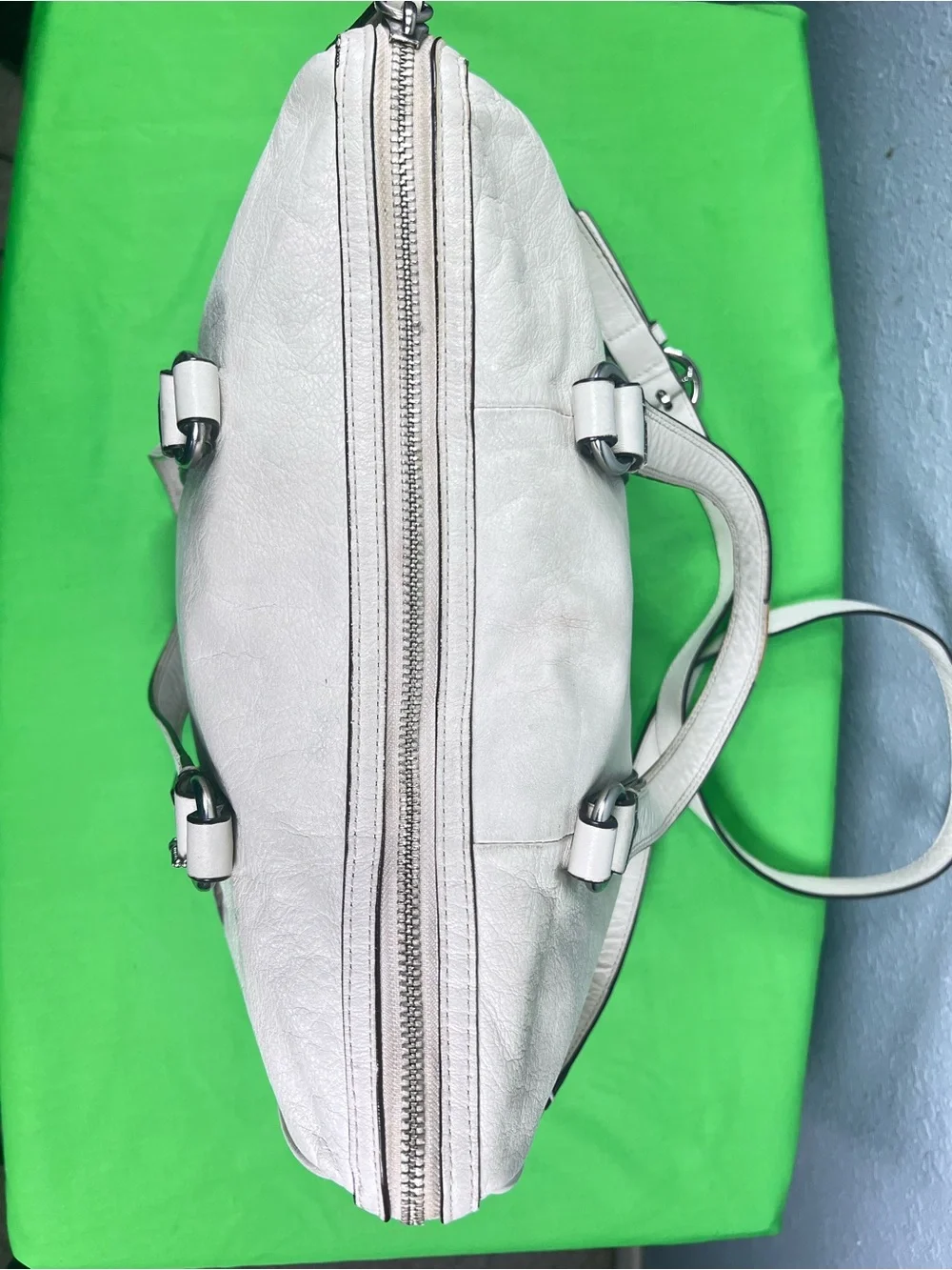 Coach Studded White Leather Satchel Crossbody Bag Y2K Vintage